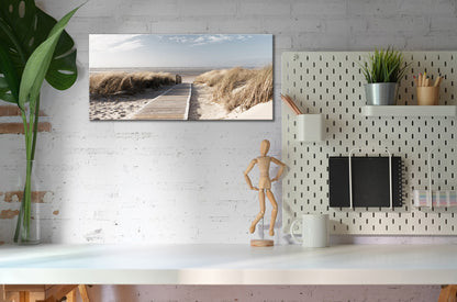Wandbild WEG ZUM STRAND 33x70 cm – Leinwandbild Keilrahmen Deko modern - Ambiente 2