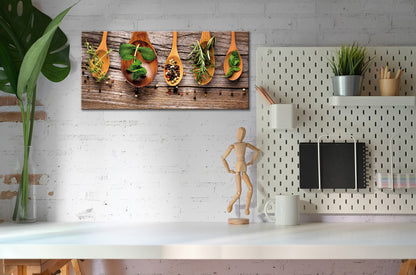 Wandbild GEWÜRZE UND KRÄUTER 33x70 cm – Leinwandbild Keilrahmen Deko modern - Ambiente 2
