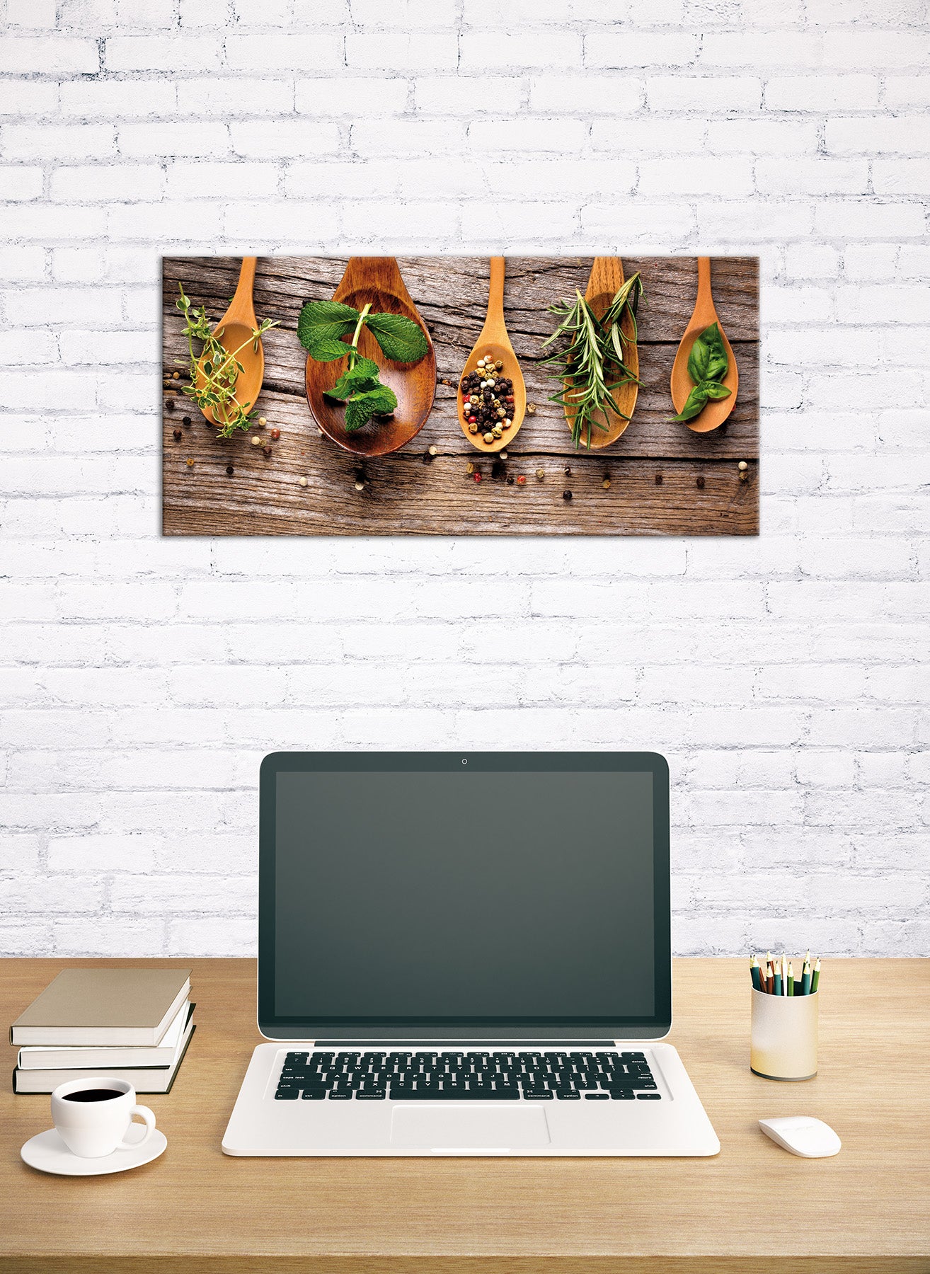 Wandbild GEWÜRZE UND KRÄUTER 33x70 cm – Leinwandbild Keilrahmen Deko modern - Ambiente 3