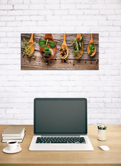 Wandbild GEWÜRZE UND KRÄUTER 33x70 cm – Leinwandbild Keilrahmen Deko modern - Ambiente 3