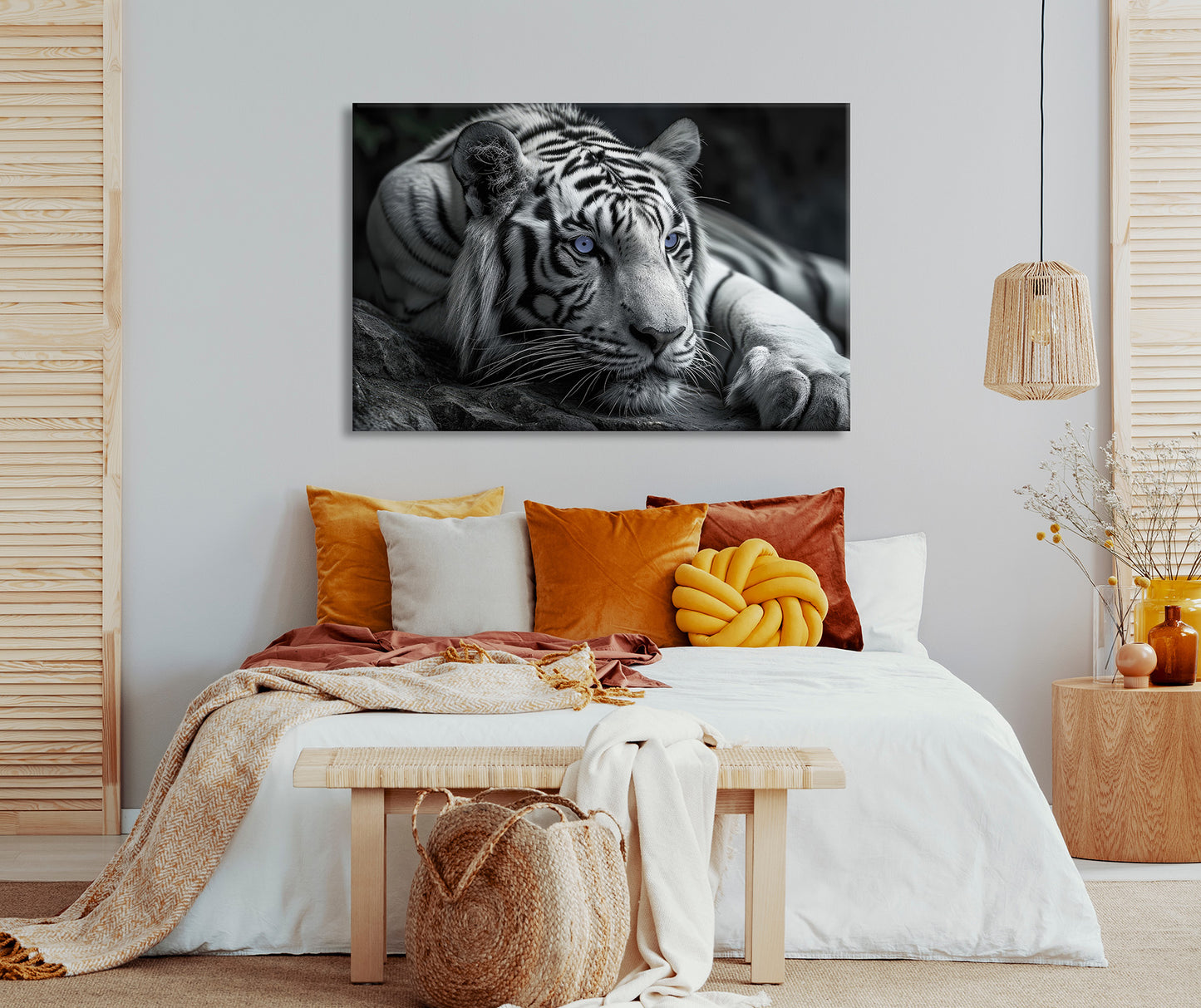 Wandbild TIGER 78x118 cm – Leinwandbild Keilrahmen Deko modern - Ambiente 2