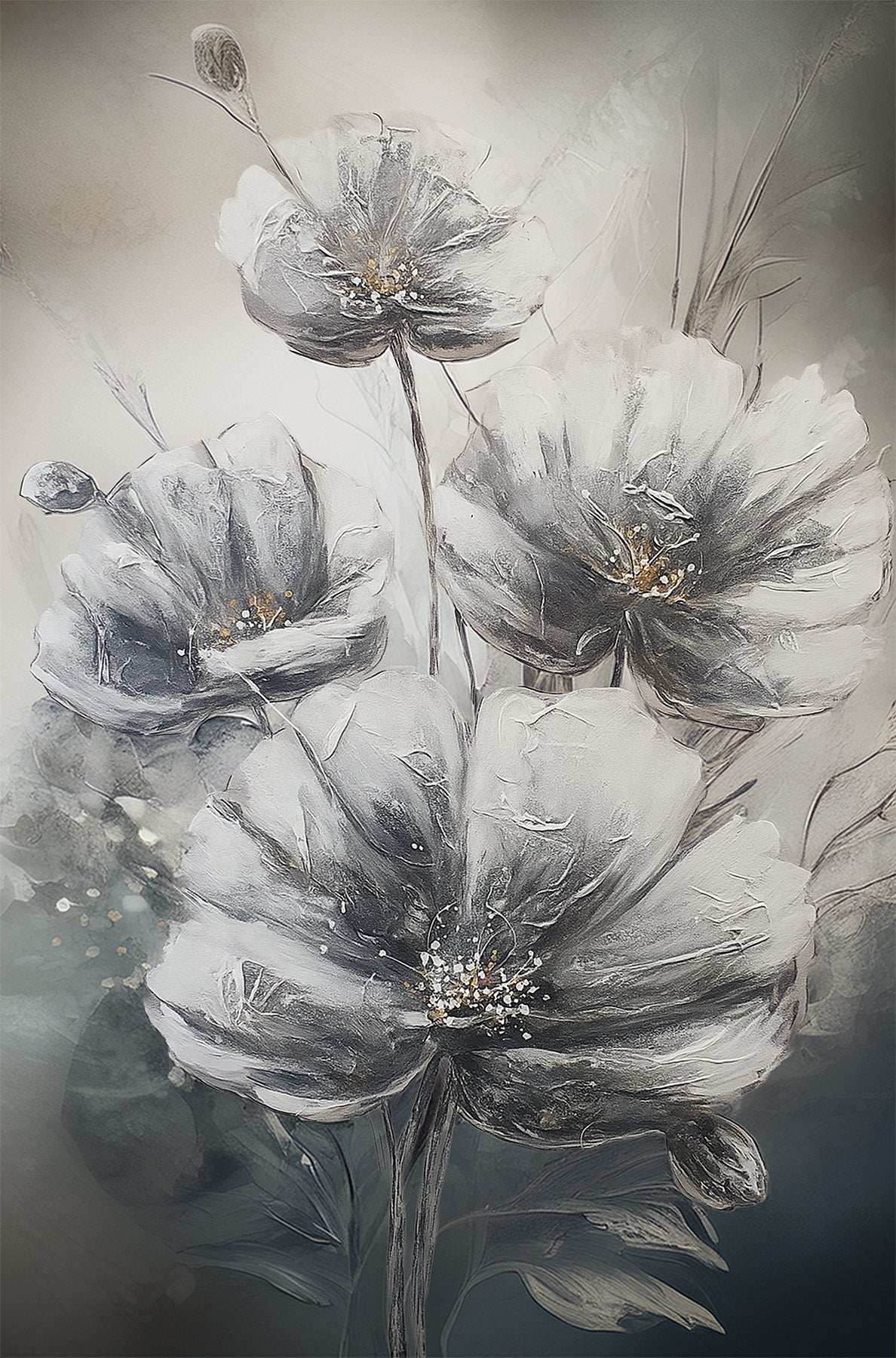 Wandbild BLUMEN 78x118 cm – Leinwandbild Keilrahmen Deko modern