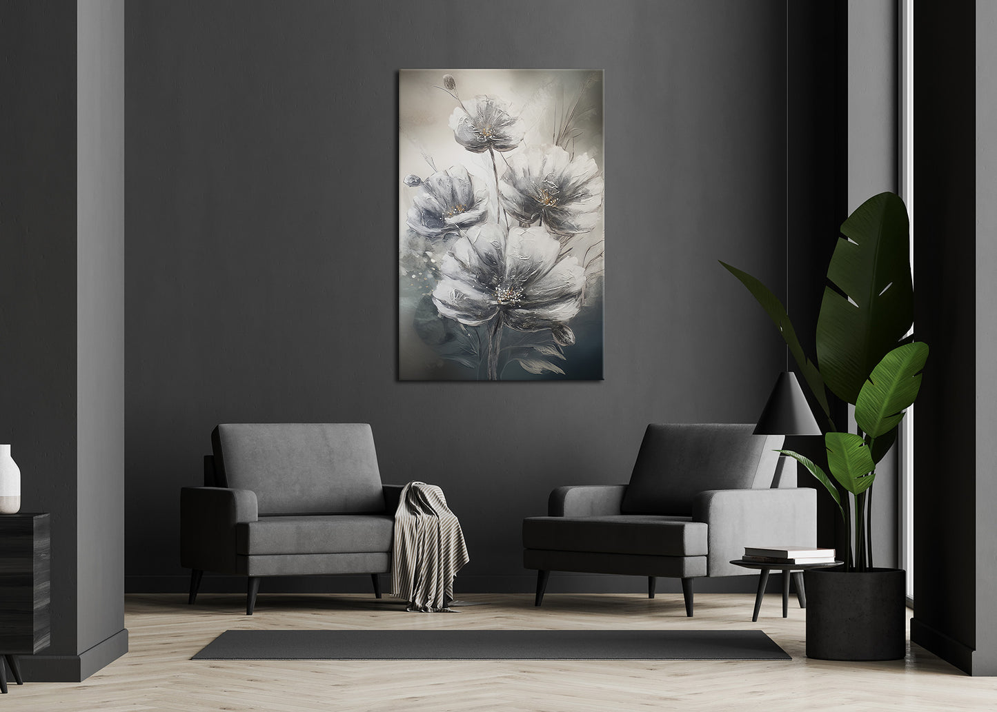 Wandbild BLUMEN 78x118 cm – Leinwandbild Keilrahmen Deko modern - Ambiente 3
