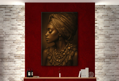 Wandbild AFRIKANISCHE FRAU 78x118 cm – Leinwandbild Keilrahmen Deko modern - Ambiente 1