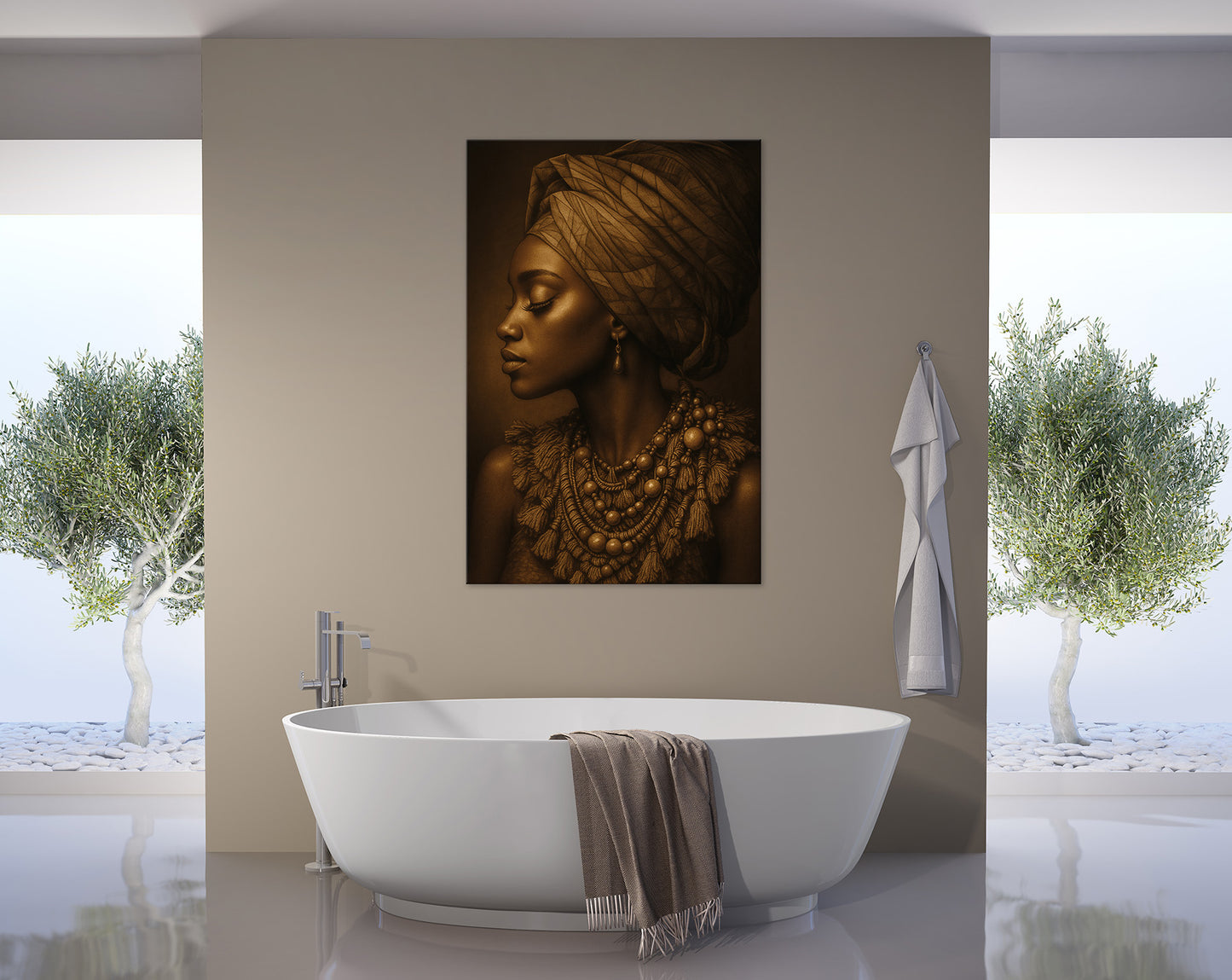 Wandbild AFRIKANISCHE FRAU 78x118 cm – Leinwandbild Keilrahmen Deko modern - Ambiente 2