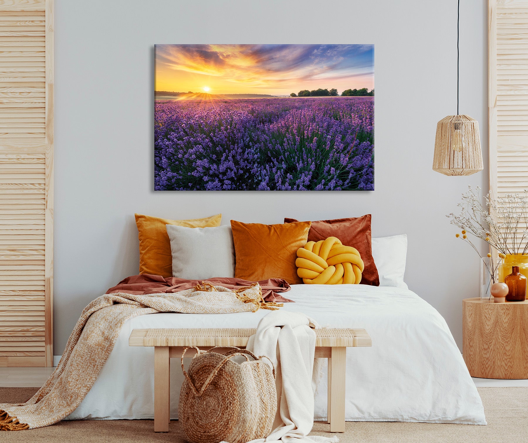 Wandbild LAVENDELFELD 78x118 cm – Leinwandbild Keilrahmen Deko modern - Ambiente 2