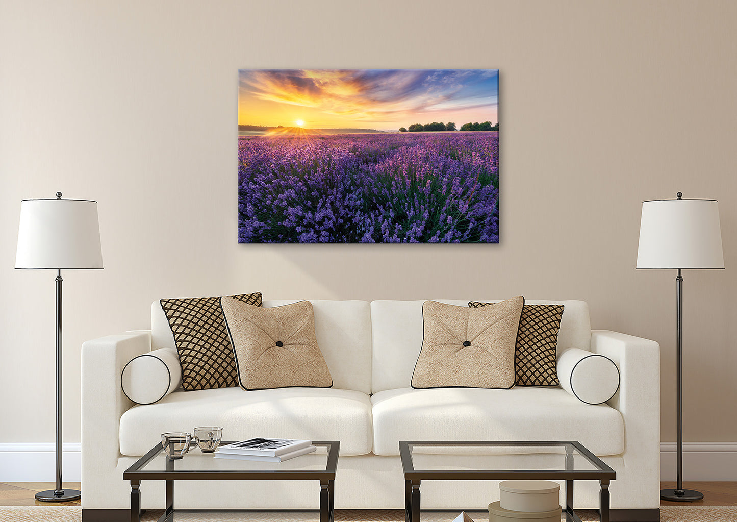 Wandbild LAVENDELFELD 78x118 cm – Leinwandbild Keilrahmen Deko modern - Ambiente 3