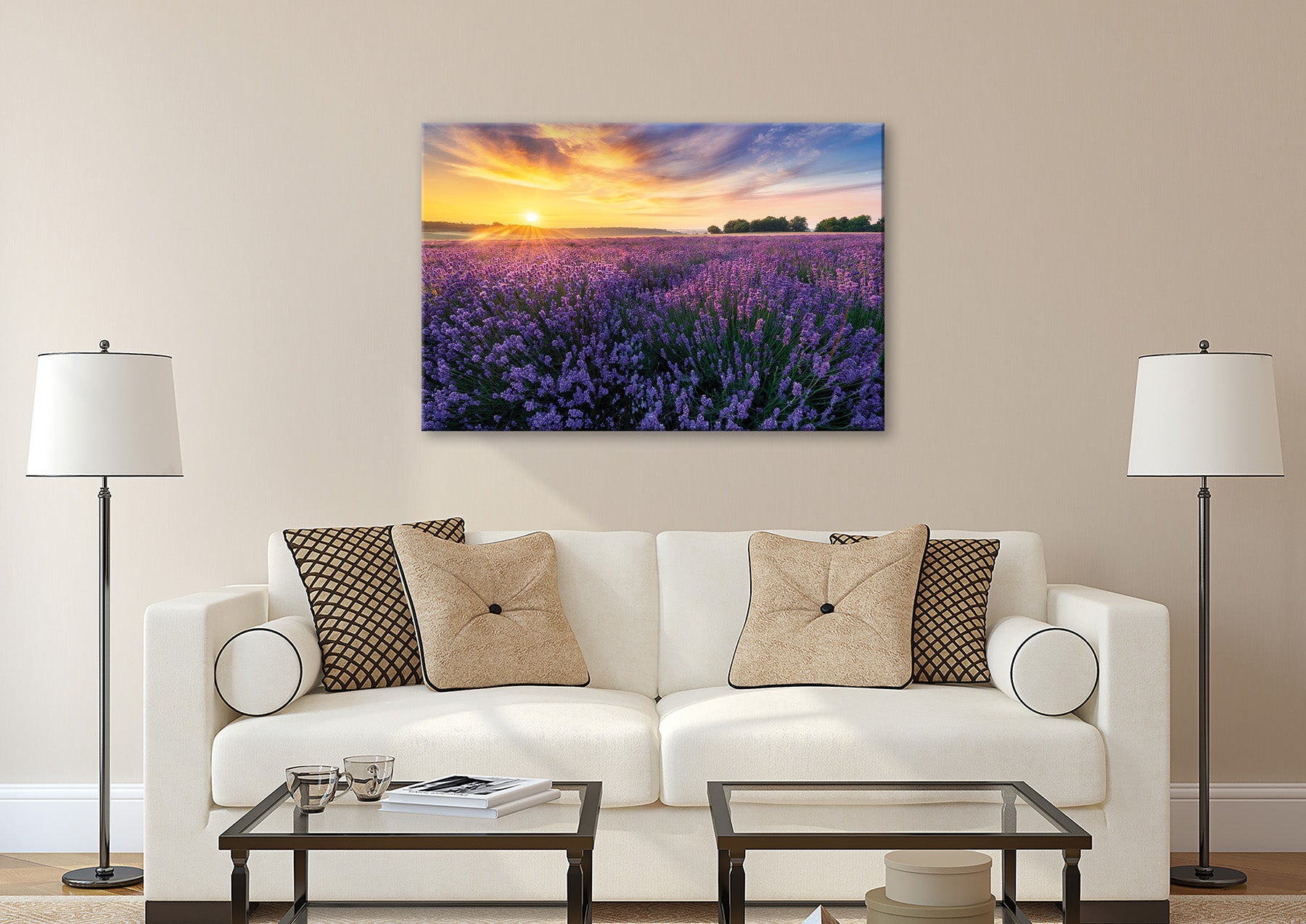 Wandbild LAVENDELFELD 78x118 cm – Leinwandbild Keilrahmen Deko modern - Ambiente 3