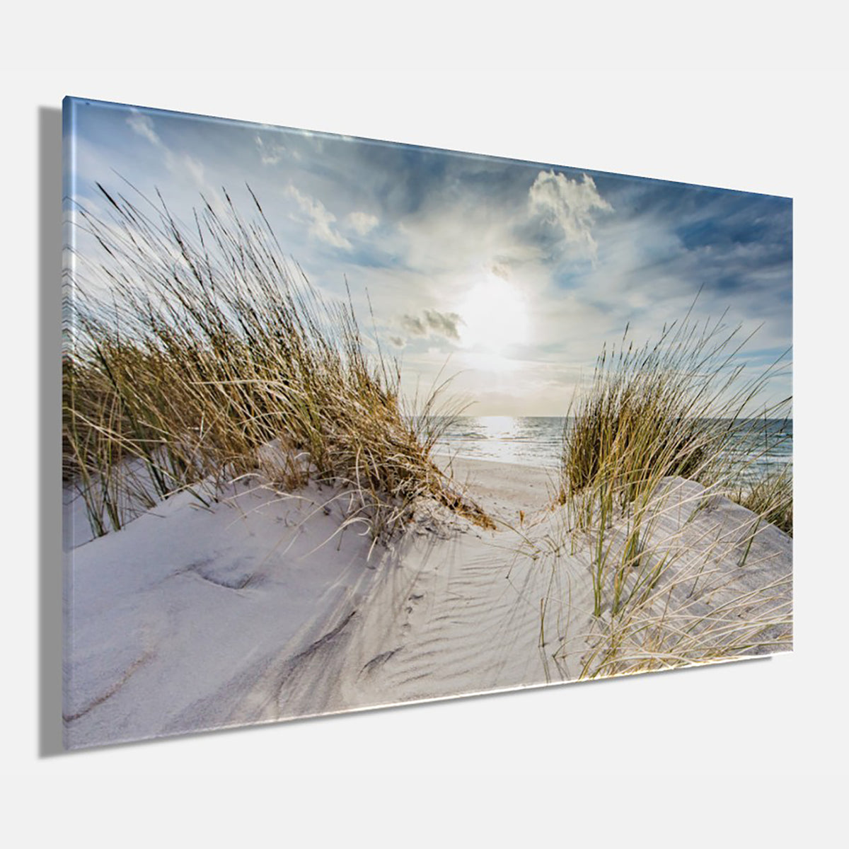 Wandbild STRAND DÜNE 78x118 cm – Leinwandbild Keilrahmen Deko modern - Seitenansicht