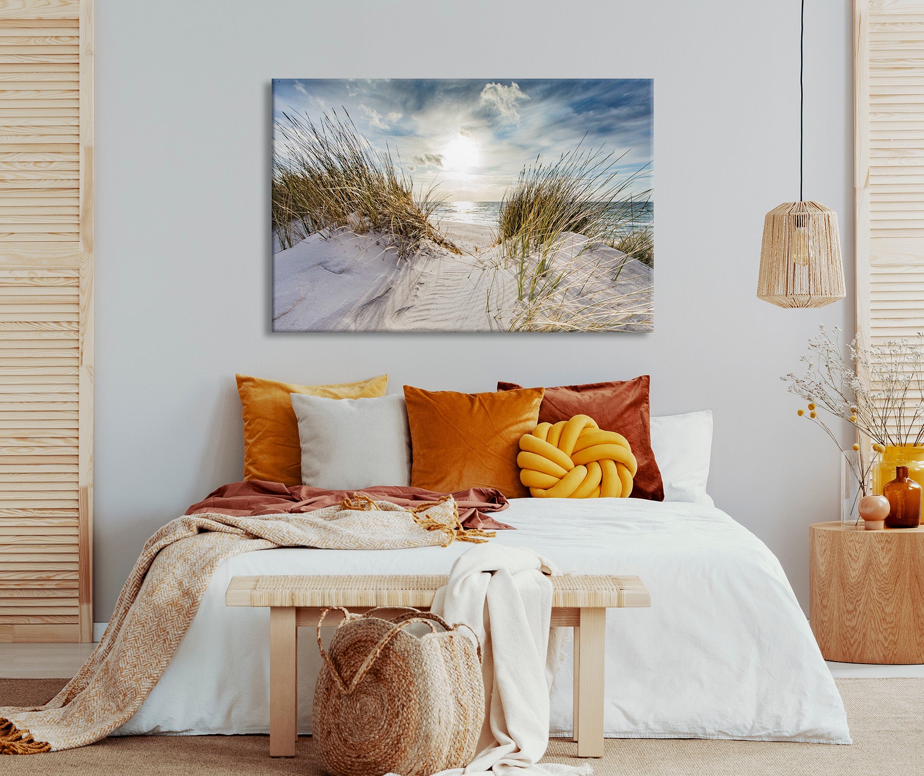 Wandbild STRAND DÜNE 78x118 cm – Leinwandbild Keilrahmen Deko modern - Ambiente 2