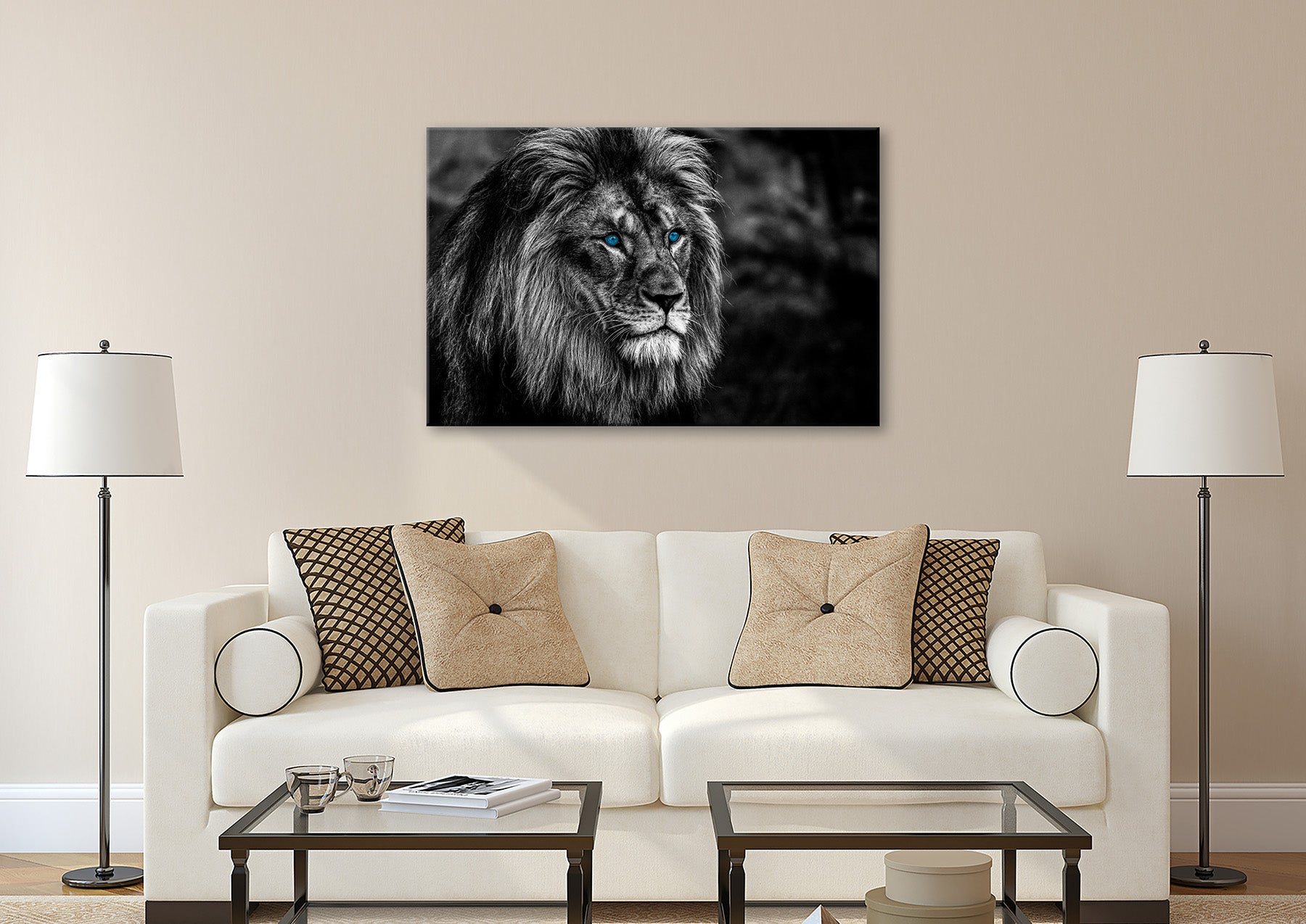 Wandbild LÖWE 78x118 cm – Leinwandbild Keilrahmen Deko modern - Ambiente 3