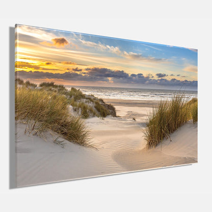 Wandbild STRAND 78x118 cm – Leinwandbild Keilrahmen Deko modern - Seitenansicht