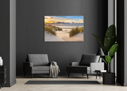 Wandbild STRAND 78x118 cm – Leinwandbild Keilrahmen Deko modern - Ambiente 1