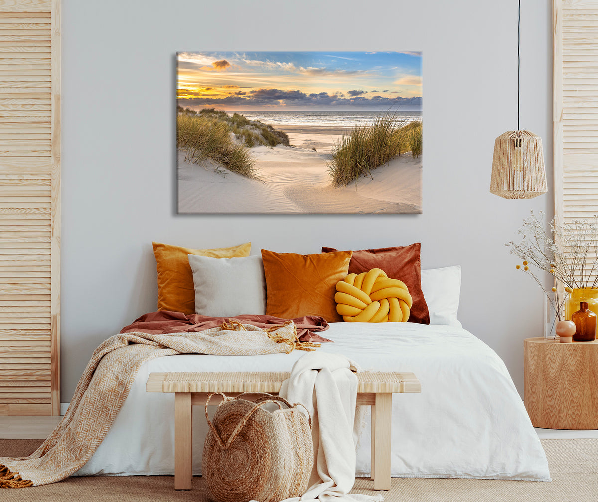Wandbild STRAND 78x118 cm – Leinwandbild Keilrahmen Deko modern - Ambiente 2