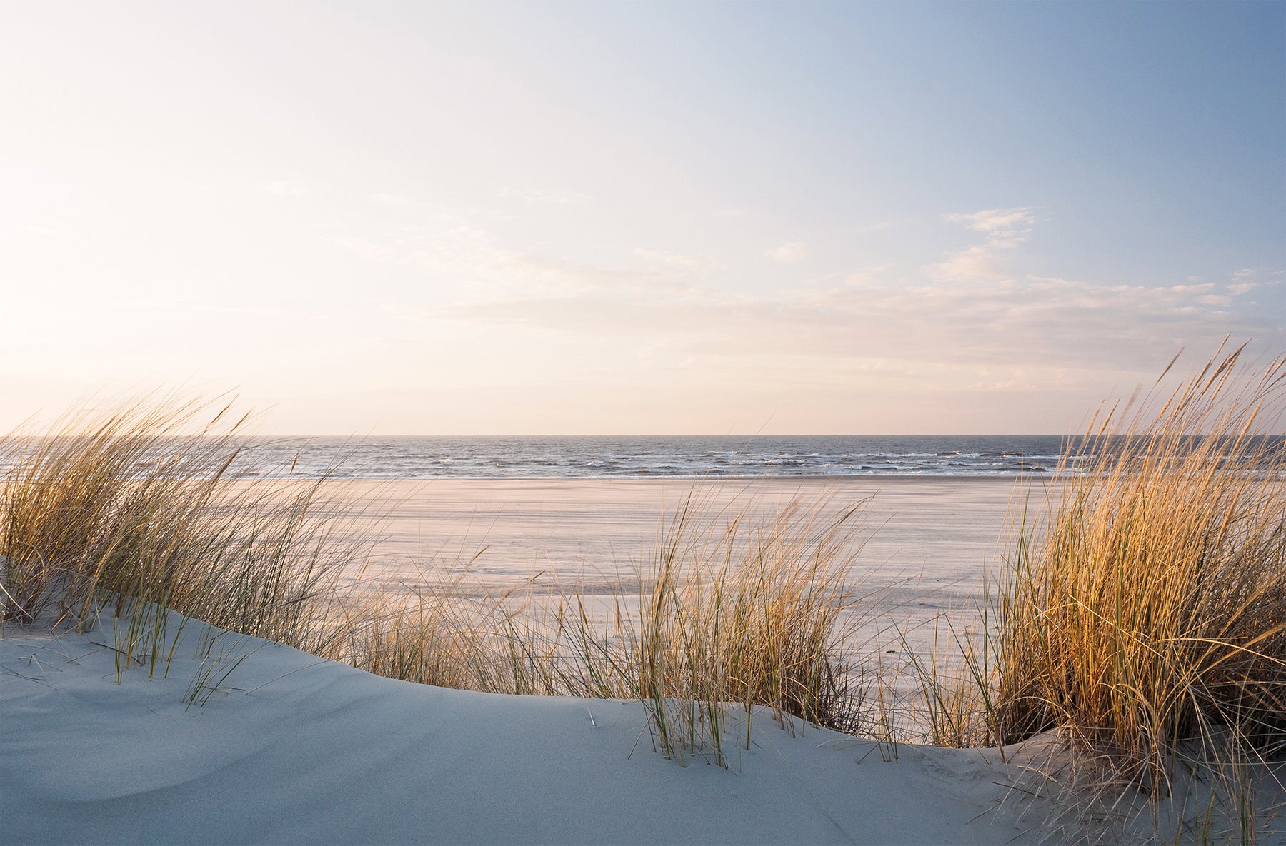 Wandbild DÜNEN, STRAND UND MEER 78x118 cm – Leinwandbild Keilrahmen Deko modern