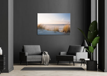 Wandbild DÜNEN, STRAND UND MEER 78x118 cm – Leinwandbild Keilrahmen Deko modern - Ambiente 1