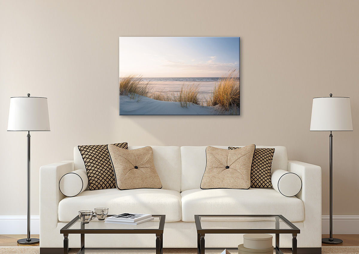 Wandbild DÜNEN, STRAND UND MEER 78x118 cm – Leinwandbild Keilrahmen Deko modern - Ambiente 3