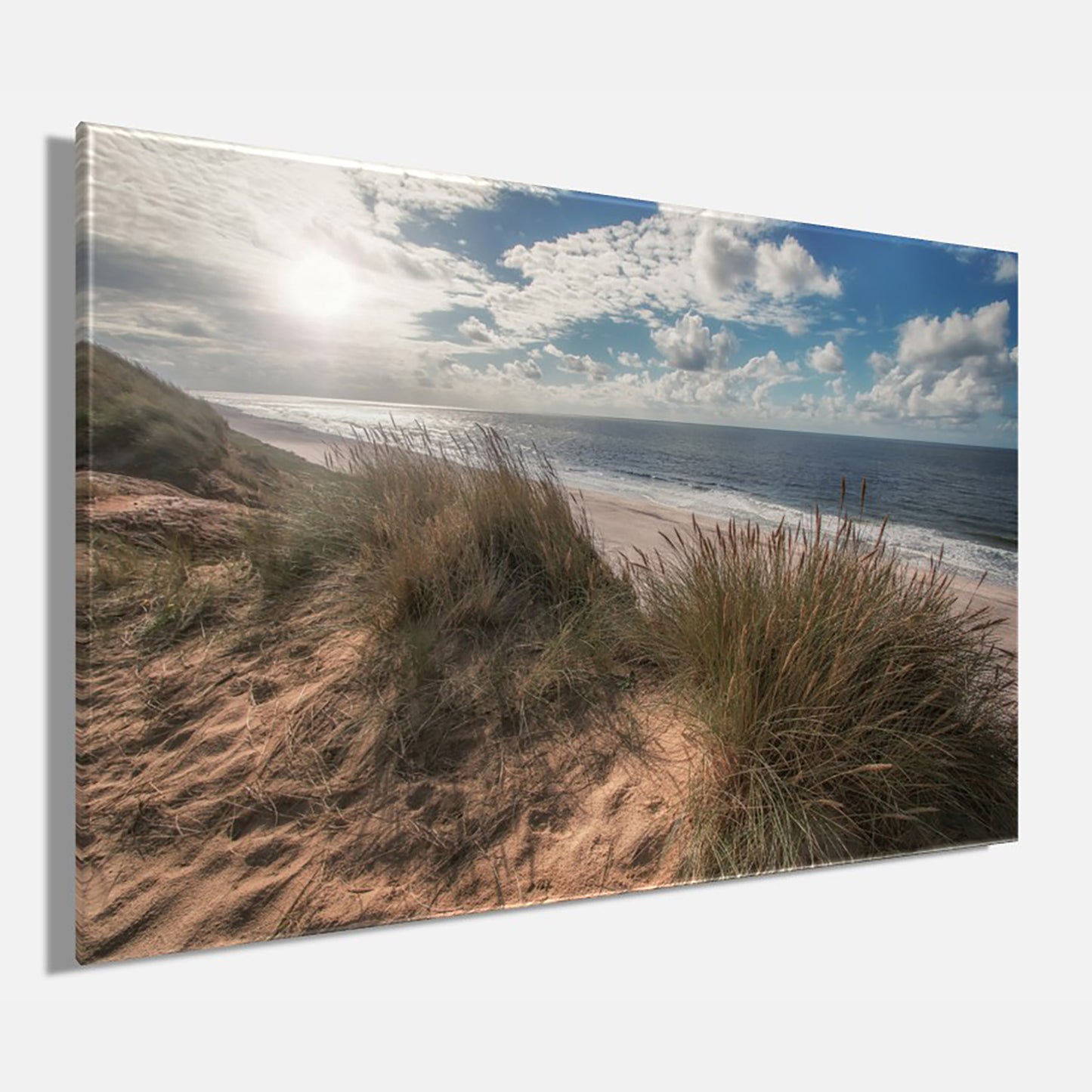 Wandbild STRAND SYLT 78x118 cm – Leinwandbild Keilrahmen Deko modern - Seitenansicht