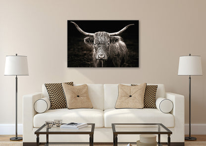 Wandbild HOCHLANDRIND 78x118 cm – Leinwandbild Keilrahmen Deko modern - Ambiente 3