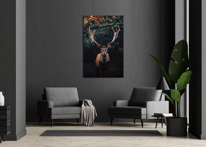 Wandbild HIRSCH IM WALD 78x118 cm – Leinwandbild Keilrahmen Deko modern - Ambiente 3