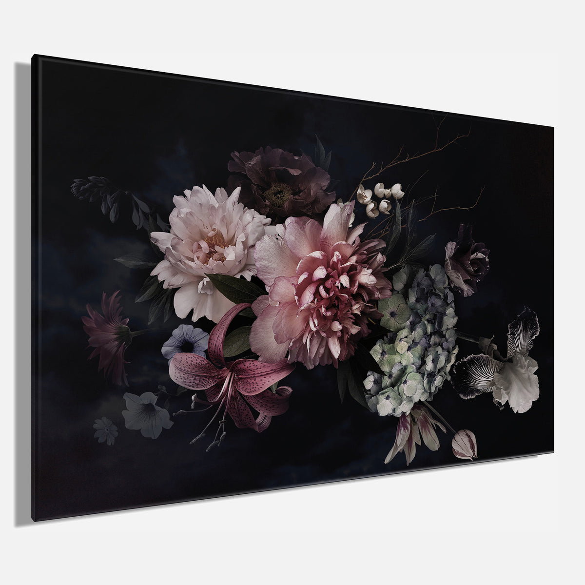 Wandbild BLUMEN 78x118 cm – Leinwandbild Keilrahmen Deko modern - Seitenansicht