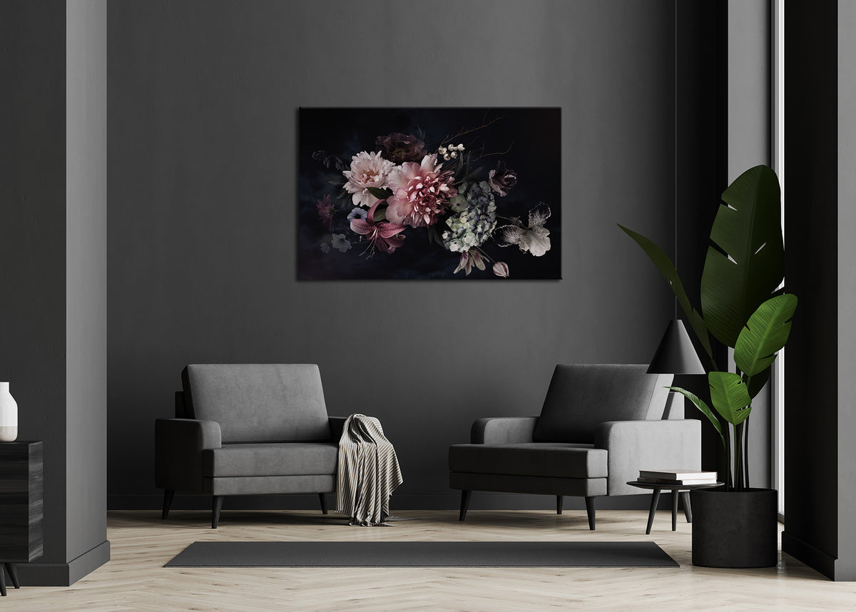 Wandbild BLUMEN 78x118 cm – Leinwandbild Keilrahmen Deko modern - Ambiente 1