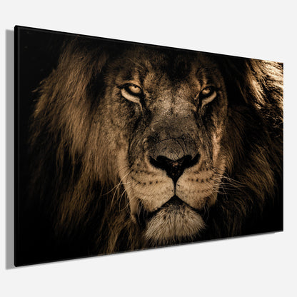 Wandbild LÖWENKOPF 78x118 cm – Leinwandbild Keilrahmen Deko modern - Seitenansicht