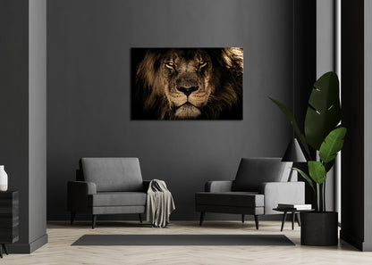 Wandbild LÖWENKOPF 78x118 cm – Leinwandbild Keilrahmen Deko modern - Ambiente 1