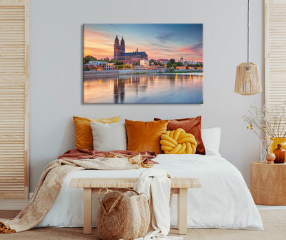Wandbild MAGDEBURG 78x118 cm – Leinwandbild Keilrahmen Deko modern - Ambiente 2