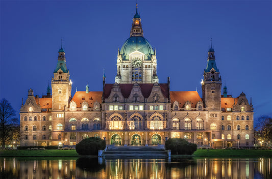 Wandbild RATHAUS HANNOVER 78x118 cm – Leinwandbild Keilrahmen Deko modern