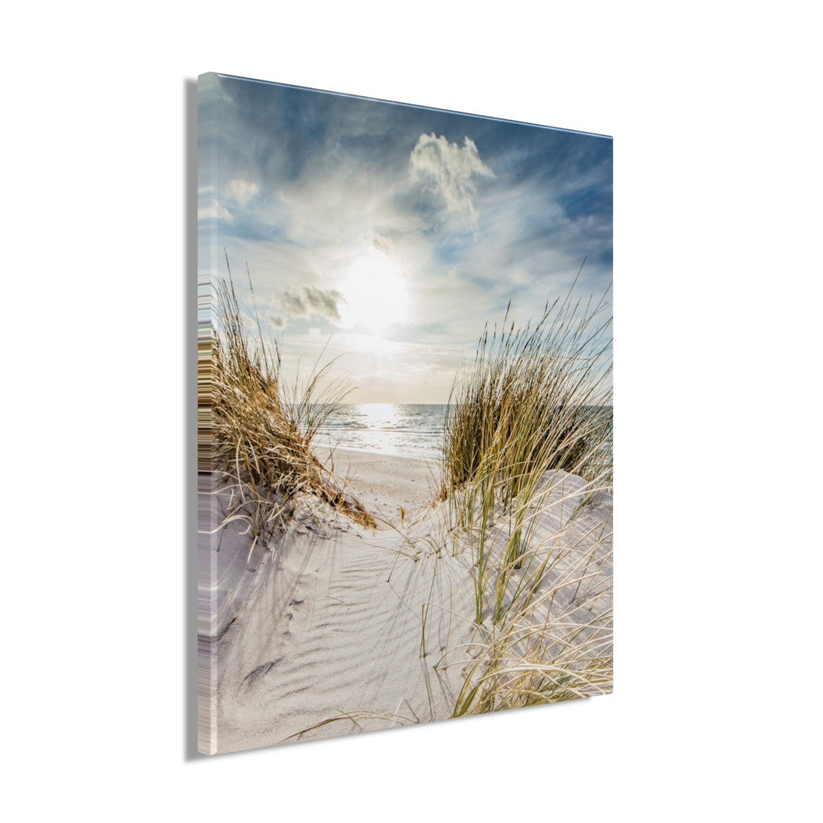 Wandbild STRANDSONNE XXL 118x140 cm – Leinwandbild Keilrahmen Deko modern - Seitenansicht