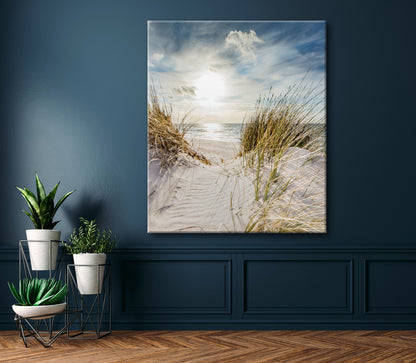 Wandbild STRANDSONNE XXL 118x140 cm – Leinwandbild Keilrahmen Deko modern - Ambiente 1