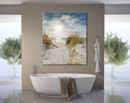Wandbild STRANDSONNE XXL 118x140 cm – Leinwandbild Keilrahmen Deko modern - Ambiente 2