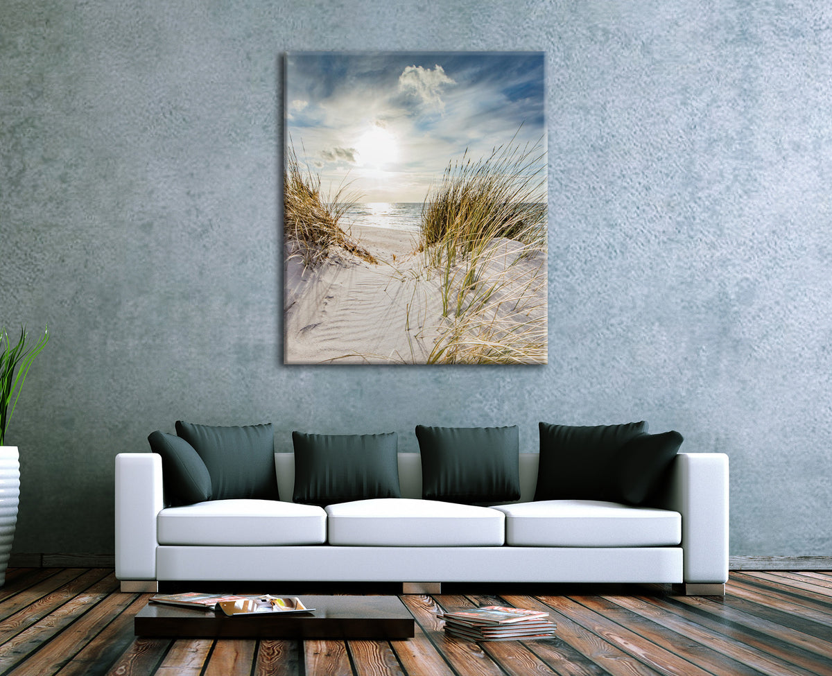 Wandbild STRANDSONNE XXL 118x140 cm – Leinwandbild Keilrahmen Deko modern - Ambiente 3