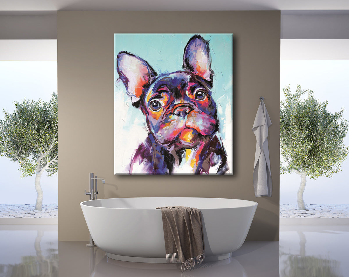 Wandbild BUNTE BULLDOGGE XXL 118x140 cm – Leinwandbild Keilrahmen Deko modern - Ambiente 3