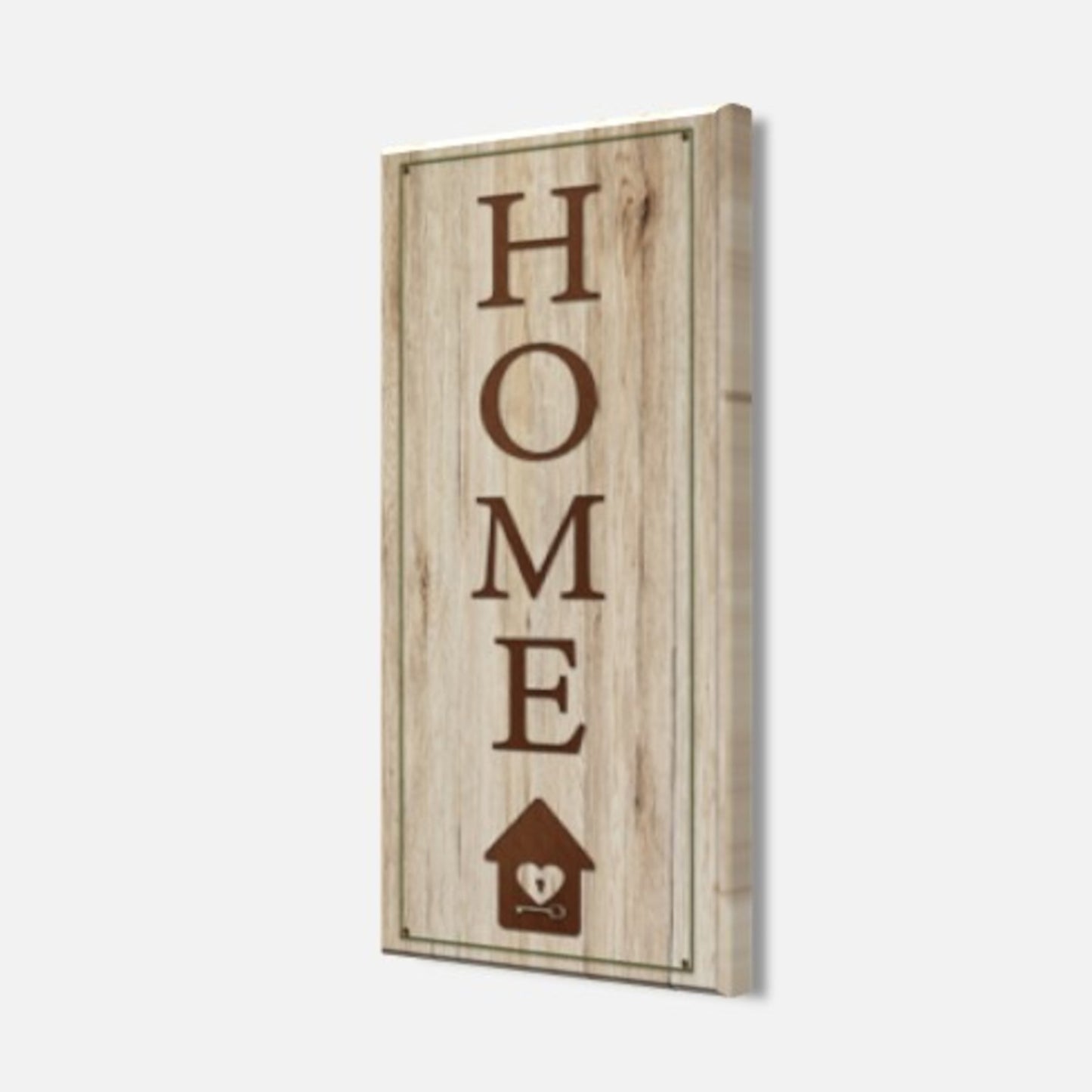 Wandbild HOME 20x40 cm – Leinwandbild Keilrahmen Deko modern - Seitenansicht