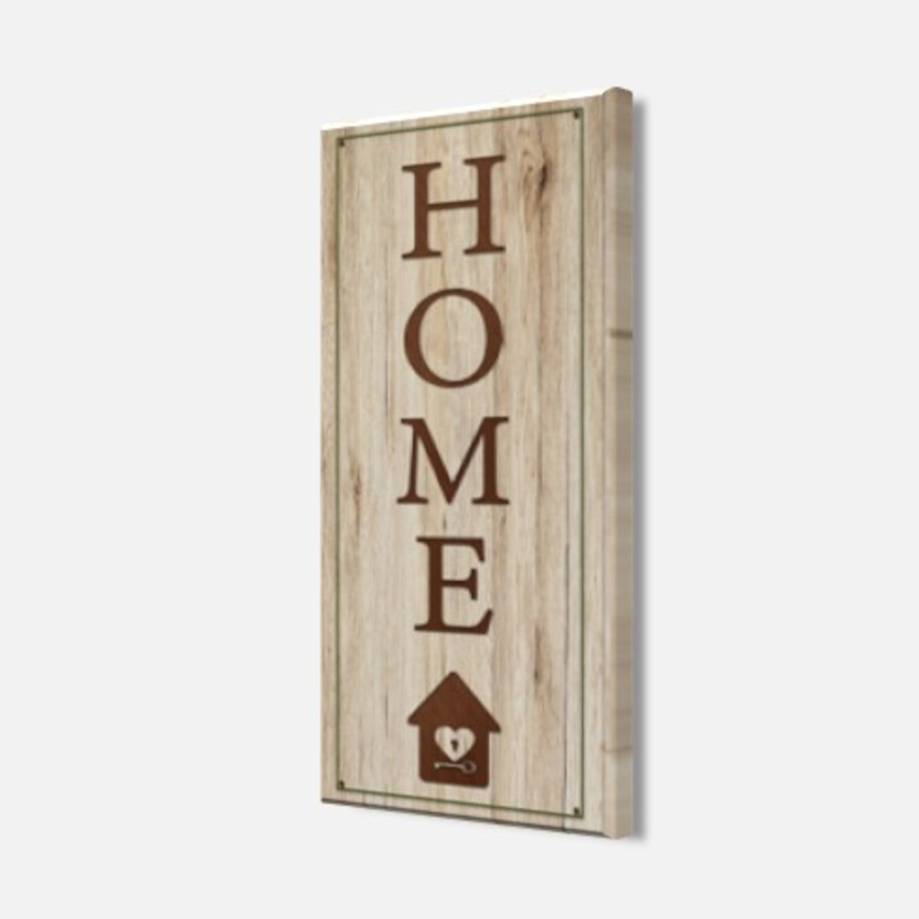 Wandbild HOME 20x40 cm – Leinwandbild Keilrahmen Deko modern - Seitenansicht