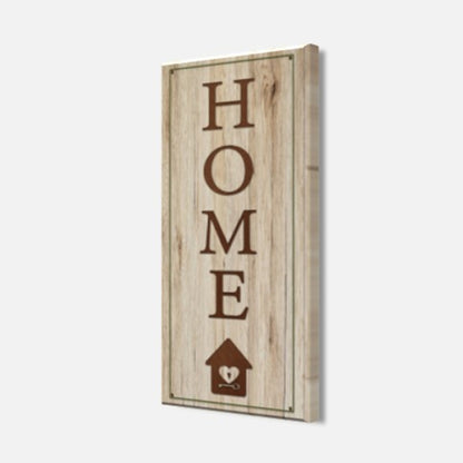 Wandbild HOME 20x40 cm – Leinwandbild Keilrahmen Deko modern - Seitenansicht