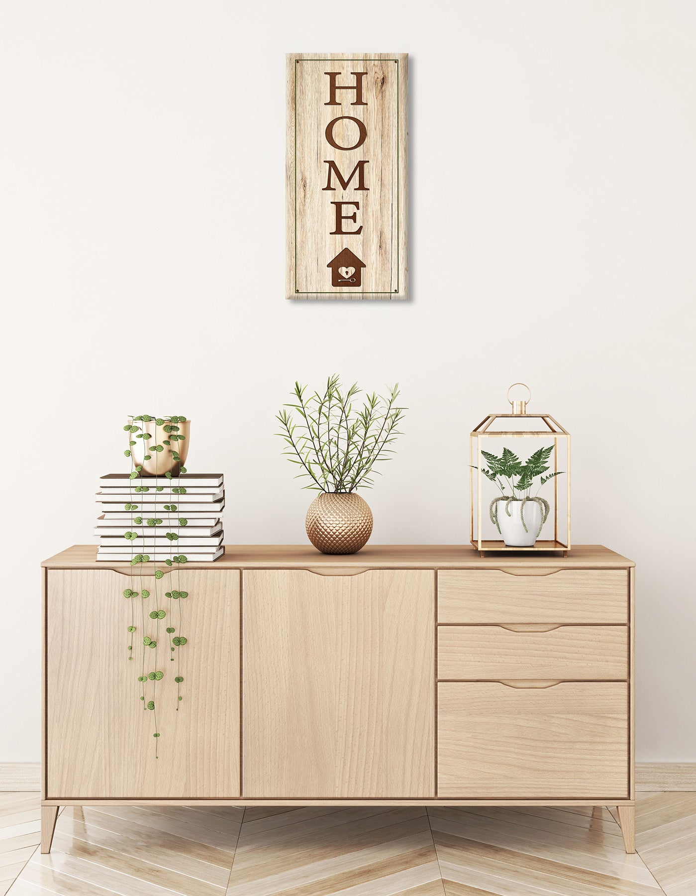 Wandbild HOME 20x40 cm – Leinwandbild Keilrahmen Deko modern - Ambiente 1