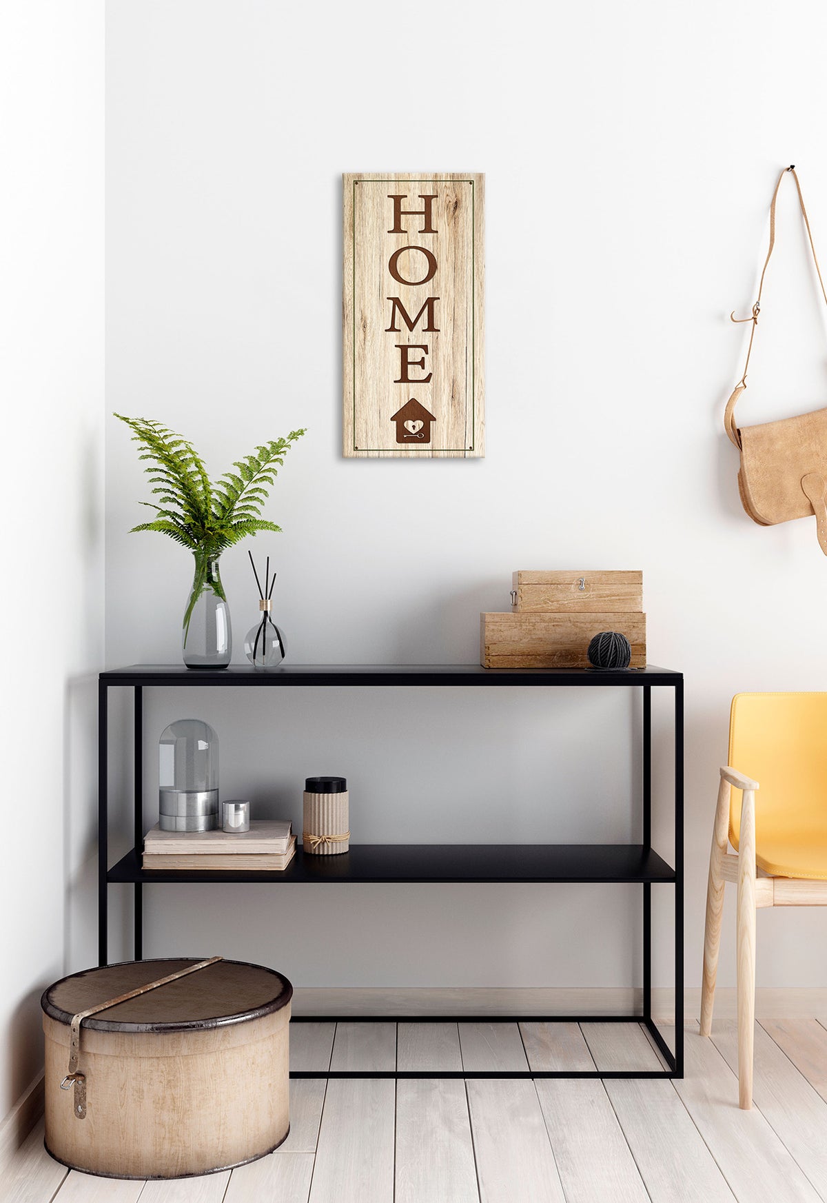 Wandbild HOME 20x40 cm – Leinwandbild Keilrahmen Deko modern - Ambiente 2