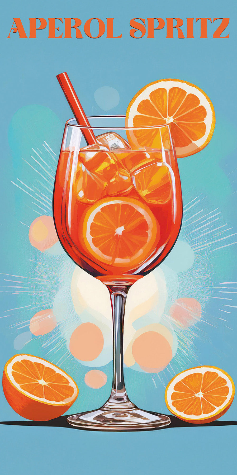 Wandbild APEROL SPRITZ 20x40 cm – Leinwandbild Keilrahmen Deko modern