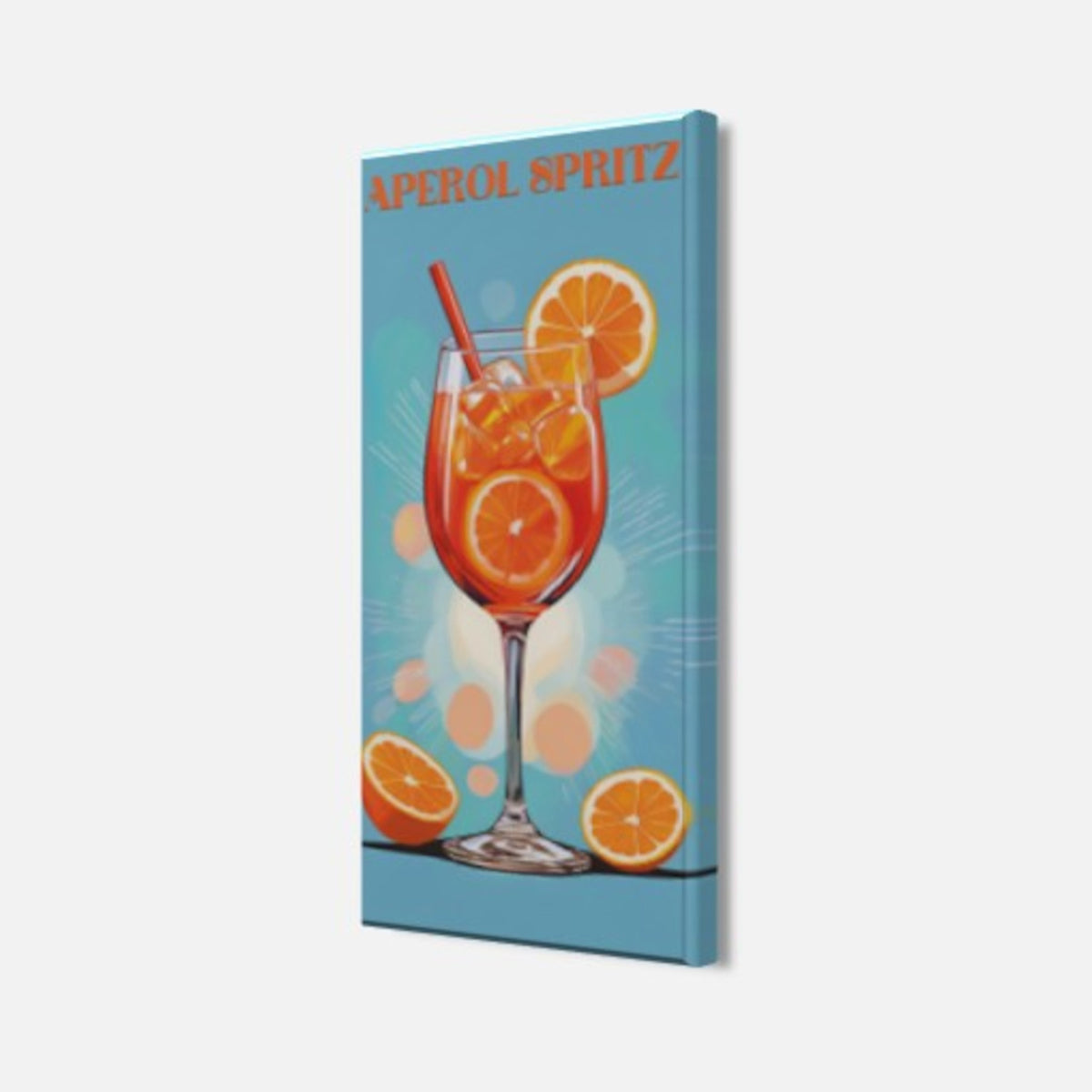Wandbild APEROL SPRITZ 20x40 cm – Leinwandbild Keilrahmen Deko modern - Seitenansicht