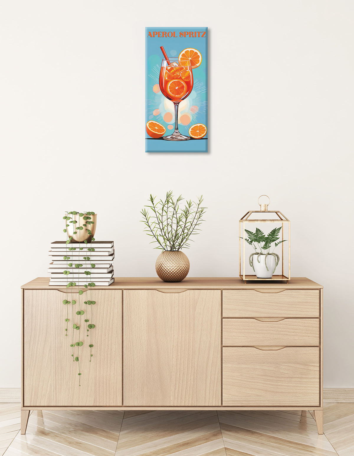 Wandbild APEROL SPRITZ 20x40 cm – Leinwandbild Keilrahmen Deko modern - Ambiente 1
