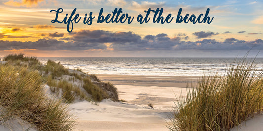 Wandbild LIFE IS BETTER BEACH 20x40 cm – Leinwandbild Keilrahmen Deko modern