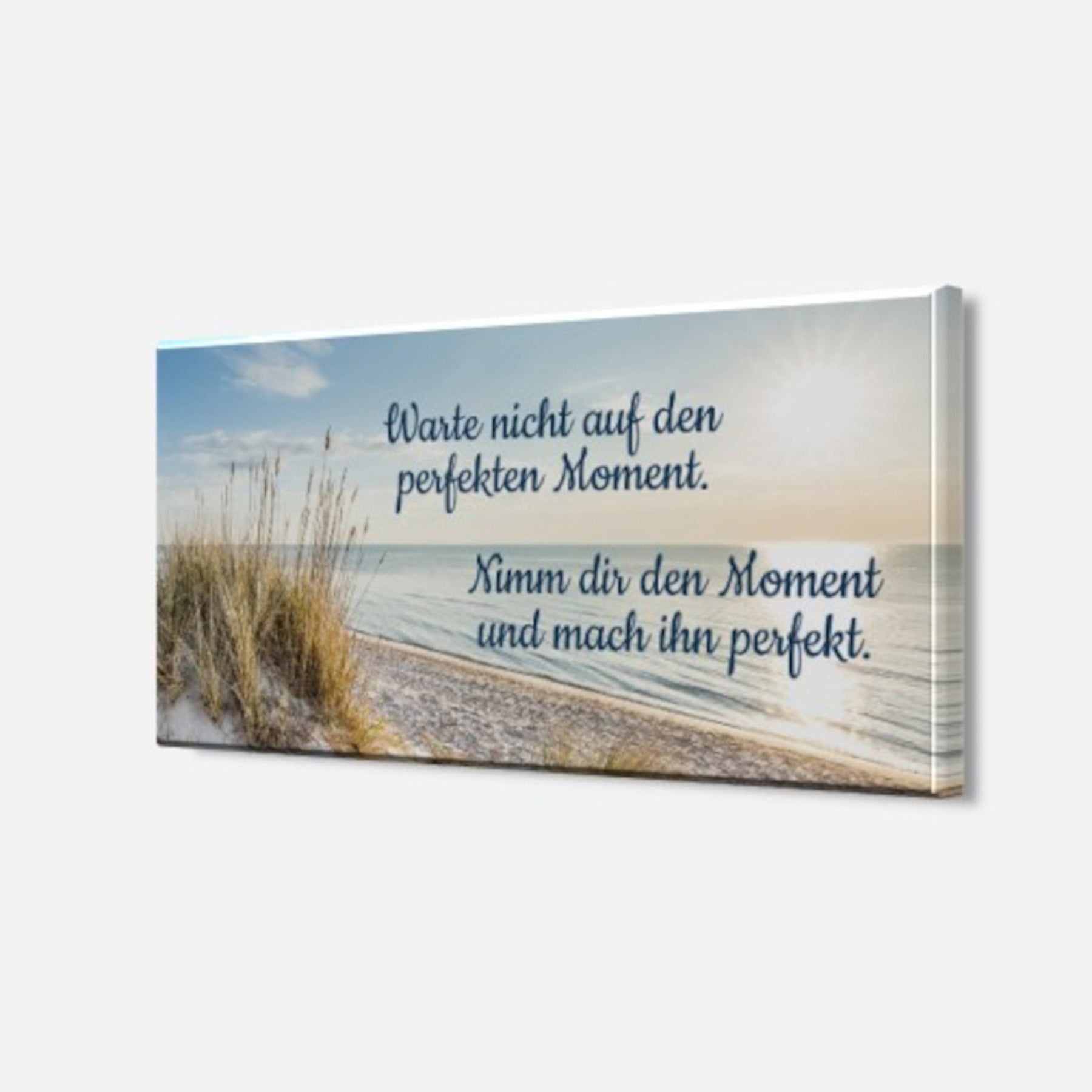 Wandbild STRAND 20x40 cm – Leinwandbild Keilrahmen Deko modern - Seitenansicht