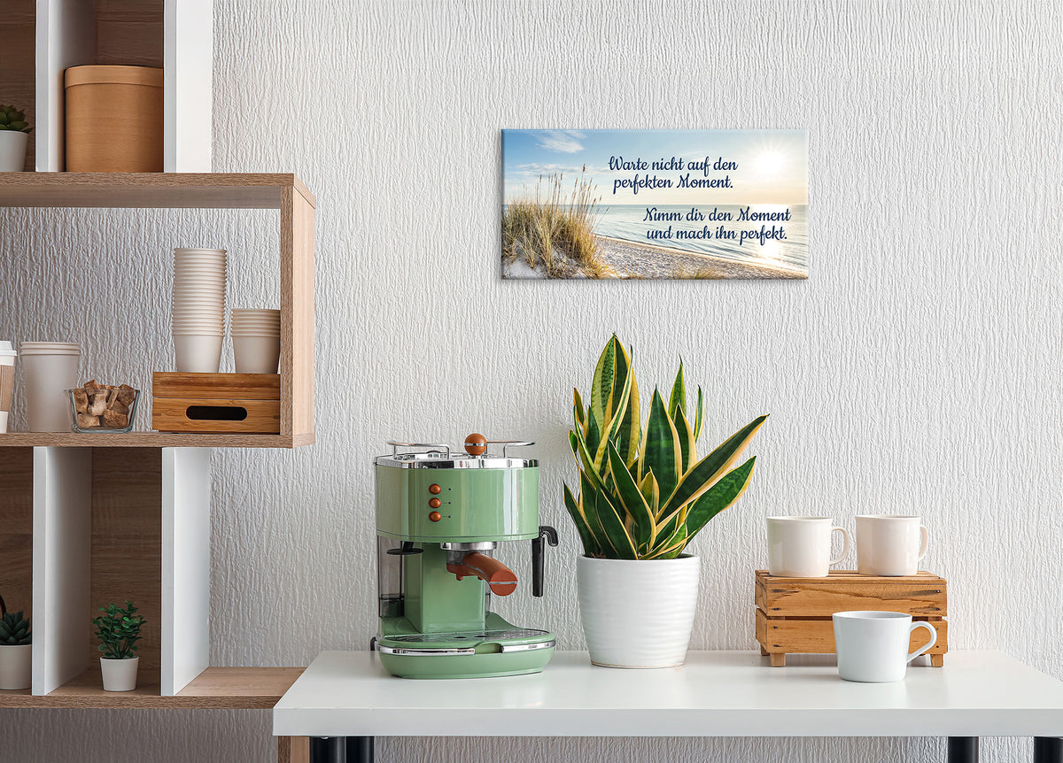 Wandbild STRAND 20x40 cm – Leinwandbild Keilrahmen Deko modern - Ambiente 2