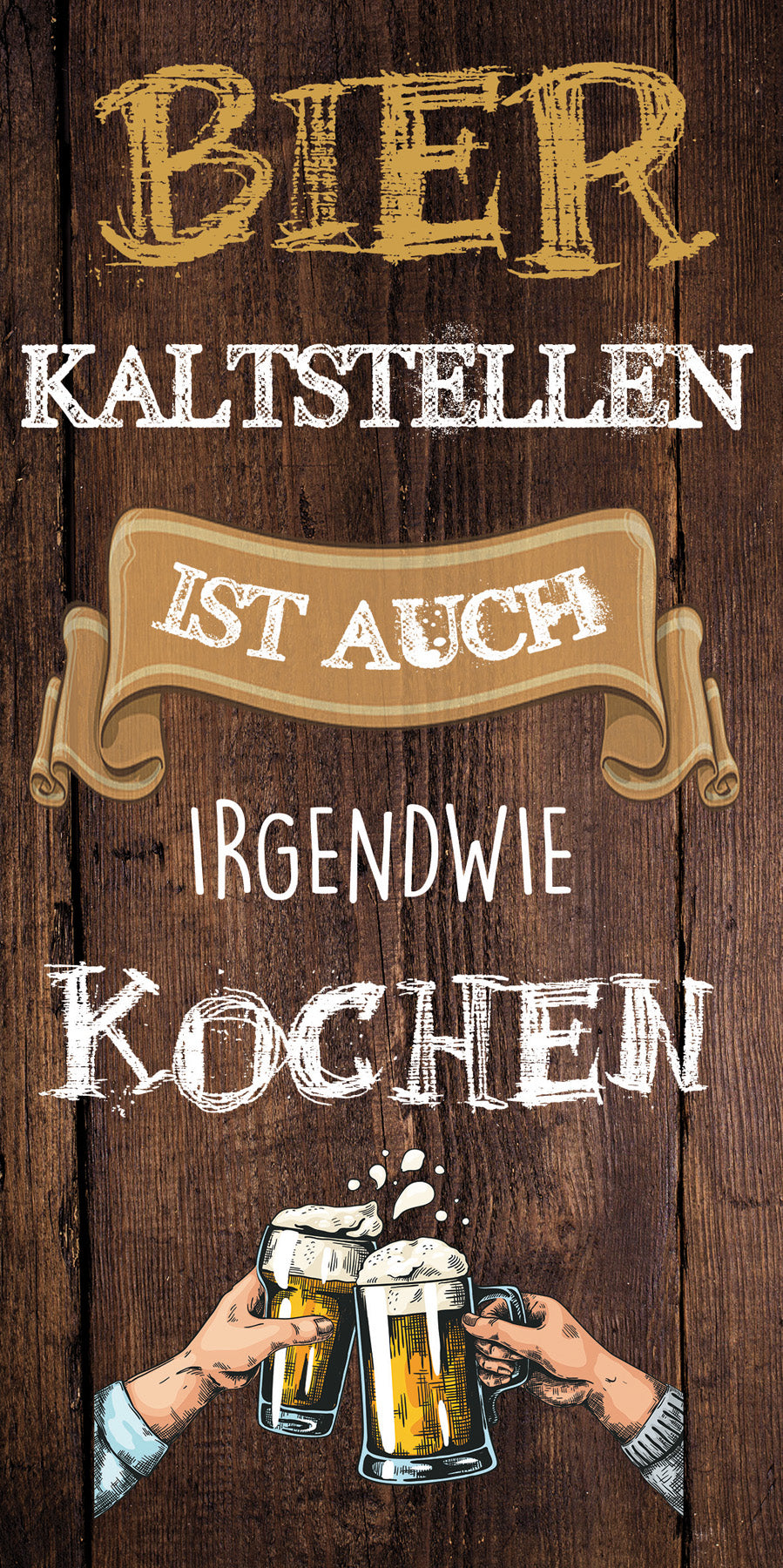 Wandbild BIER 20x40 cm – Leinwandbild Keilrahmen Deko modern