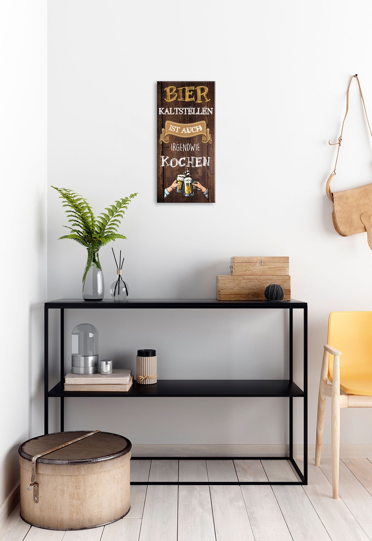 Wandbild BIER 20x40 cm – Leinwandbild Keilrahmen Deko modern - Ambiente 2