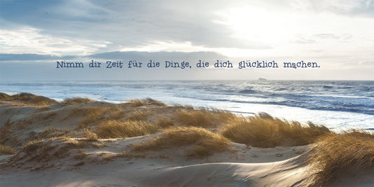 Wandbild NIMM DIR ZEIT STRAND 20x40 cm – Leinwandbild Keilrahmen Deko modern