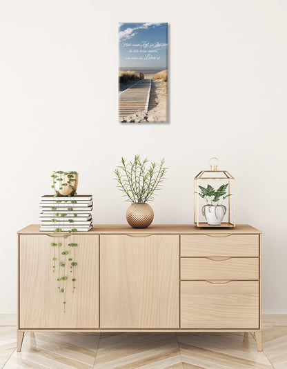 Wandbild STRAND 20x40 cm – Leinwandbild Keilrahmen Deko modern - Ambiente 1